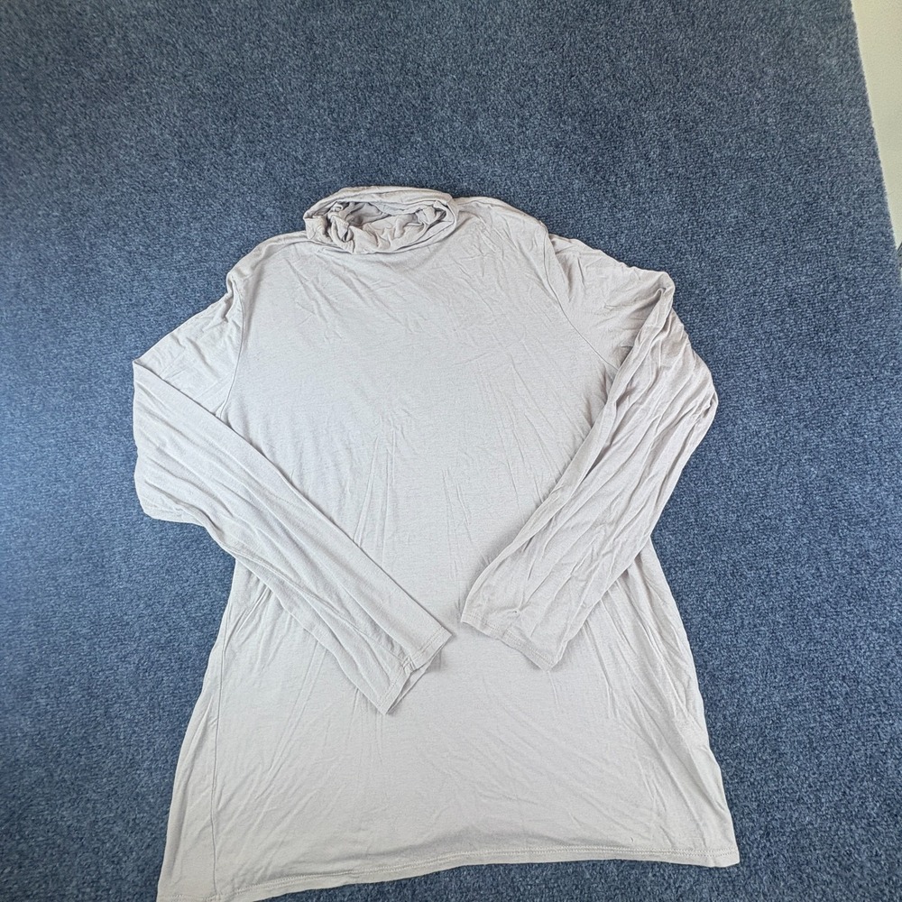 Eimin Shirt‎ Top Womens 3XL Beige Rayon Long Sleeve Turtleneck Slim Fit Pullover